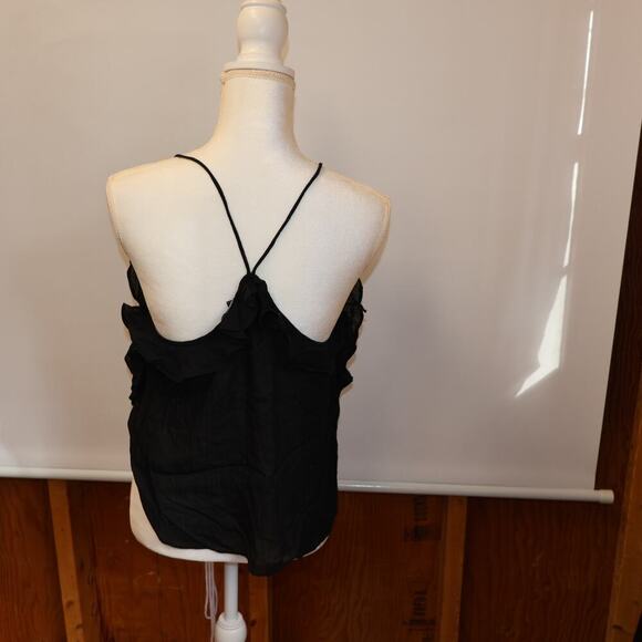 NWT J. Crew Drapey Ruffle Tank Top Cascading Ruffles Black Med Womens Trending - Picture 8 of 16